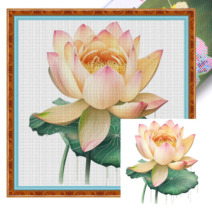 Lotus - 11CT Stamped Cross Stitch 40*40CM
