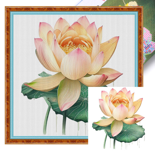 Lotus - 11CT Stamped Cross Stitch 40*40CM