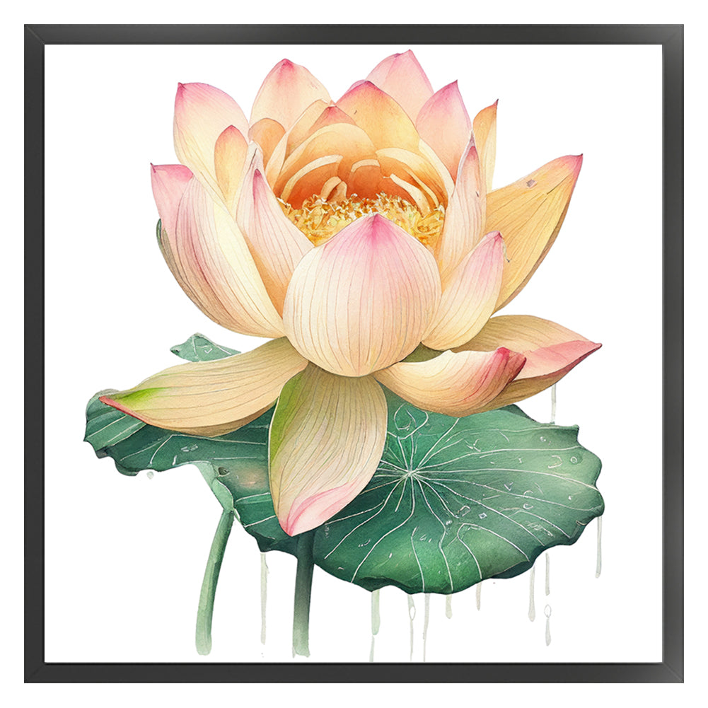 Lotus - 11CT Stamped Cross Stitch 40*40CM