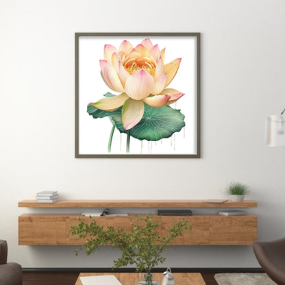 Lotus - 11CT Stamped Cross Stitch 40*40CM