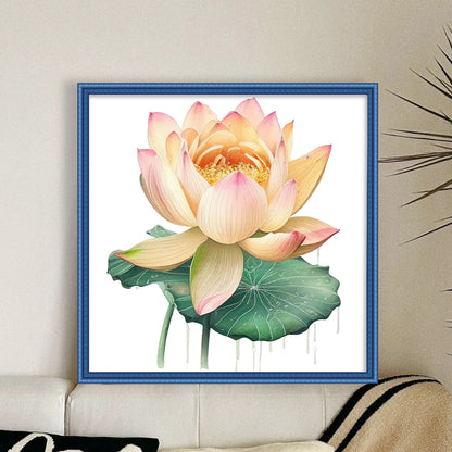 Lotus - 11CT Stamped Cross Stitch 40*40CM