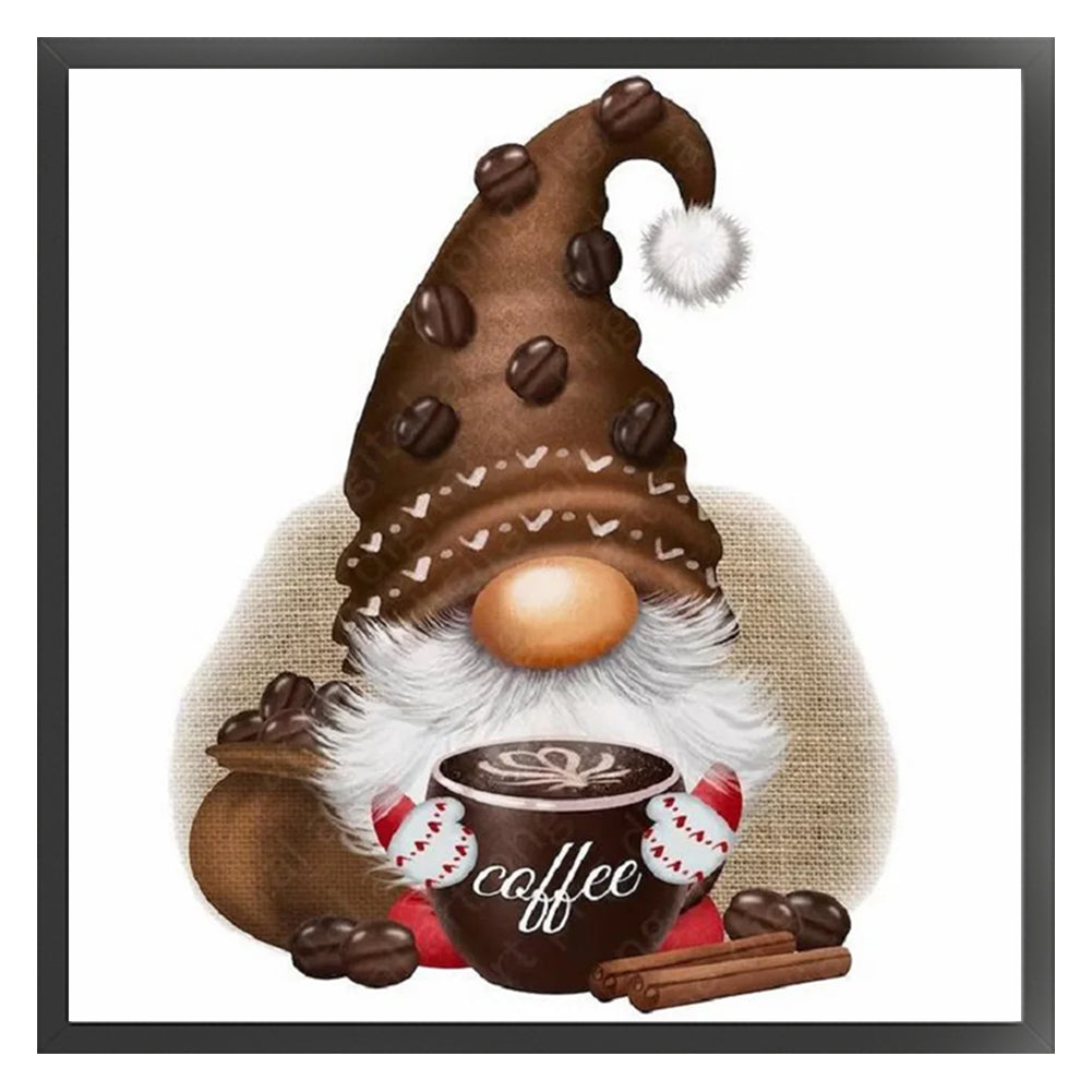 Coffee Gnome - 11CT Stamped Cross Stitch 40*40CM