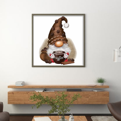 Coffee Gnome - 11CT Stamped Cross Stitch 40*40CM