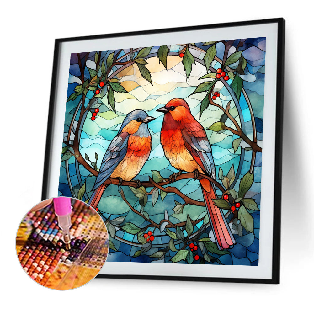 Pair Of Cardinals - Full Square Drill Diamond Painting 40*40CM