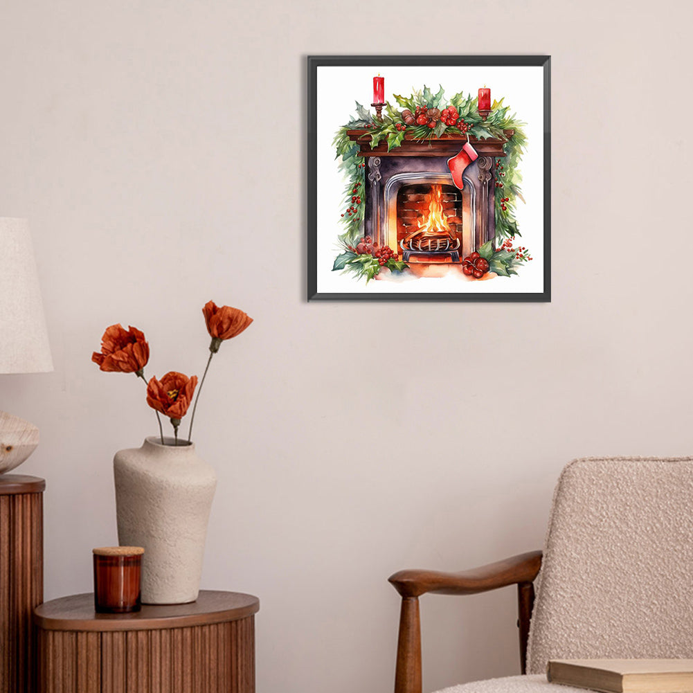 Fireplace - Full Round Drill Diamond Painting 30*30CM