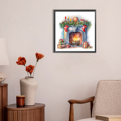 Fireplace - Full Round Drill Diamond Painting 30*30CM