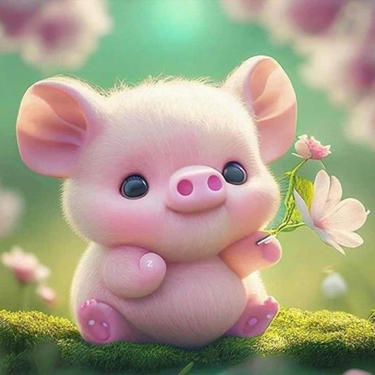 Cute Pig - Full Round Drill Diamond Painting 30*30CM