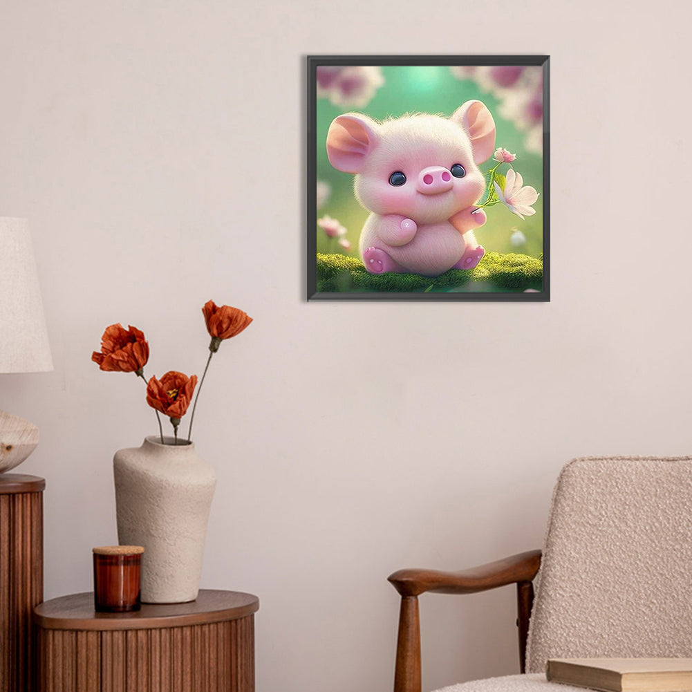 Cute Pig - Full Round Drill Diamond Painting 30*30CM