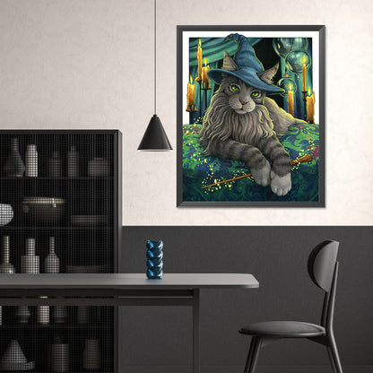 Witch Cat - Full Square Drill Diamond Painting 40*50CM