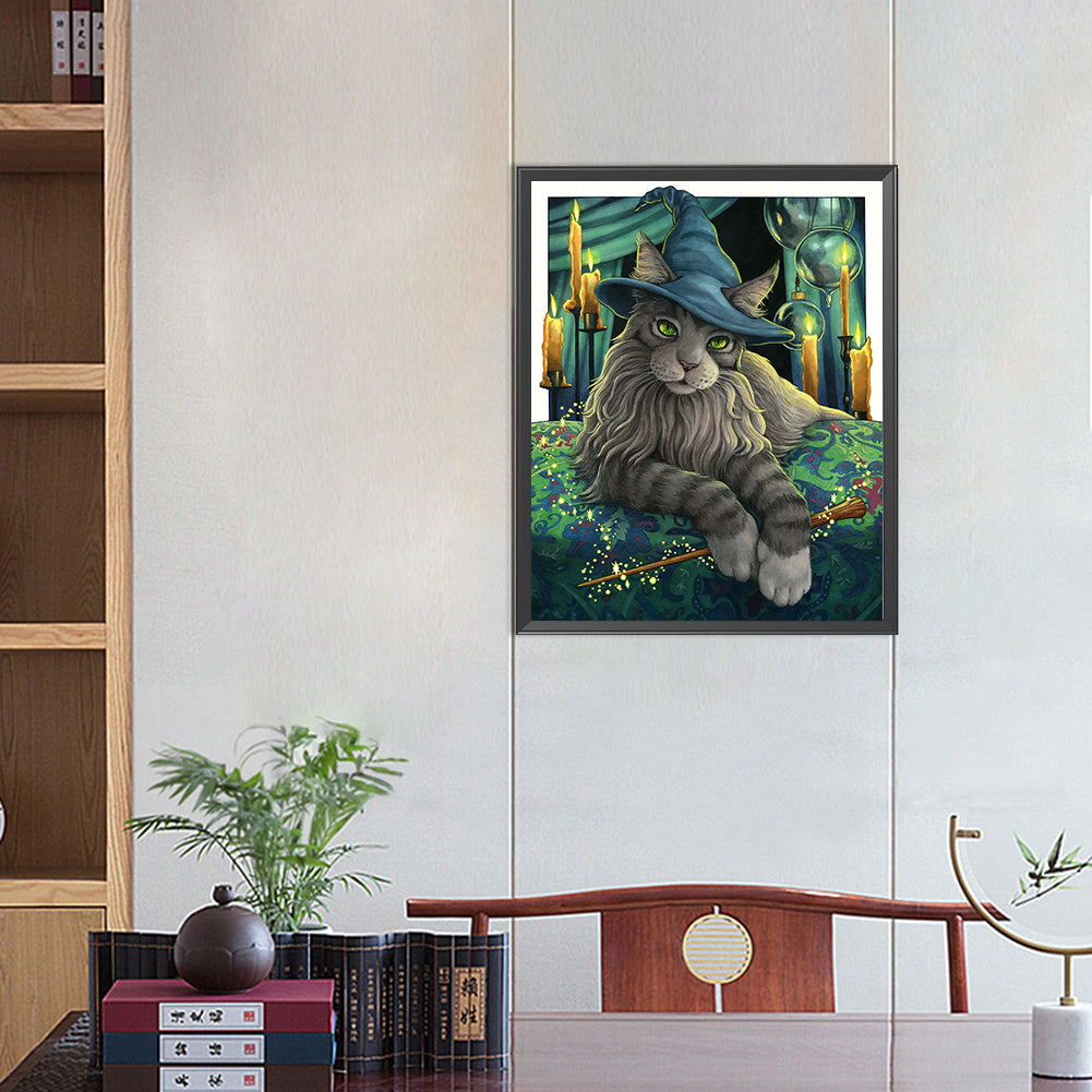 Witch Cat - Full Square Drill Diamond Painting 40*50CM