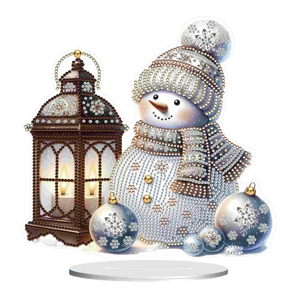 Christmas Acrylic Winter Snowman Diamond Painting Desktop Decor for Office Decor
