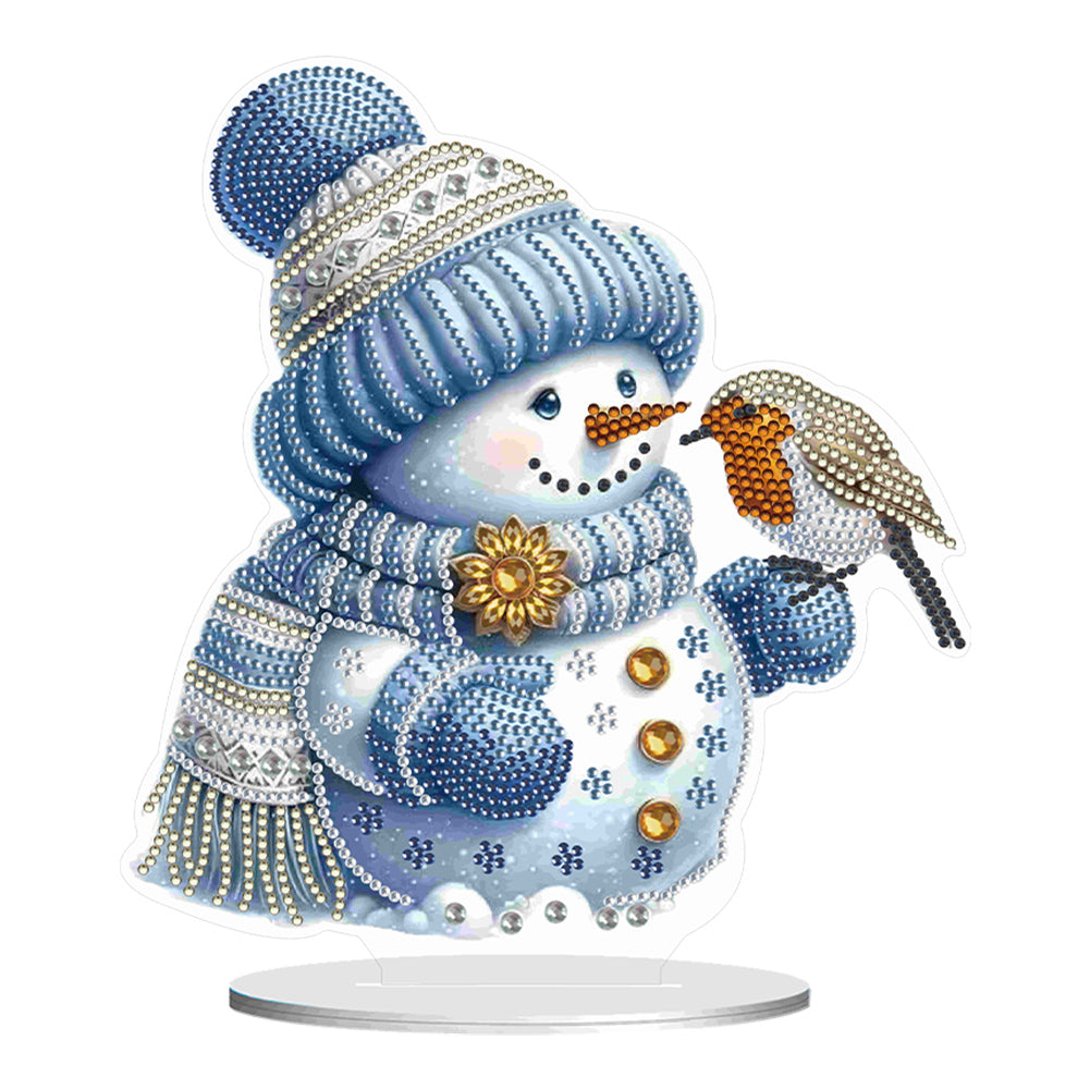 Christmas Acrylic Winter Snowman Diamond Painting Desktop Decor for Office Decor