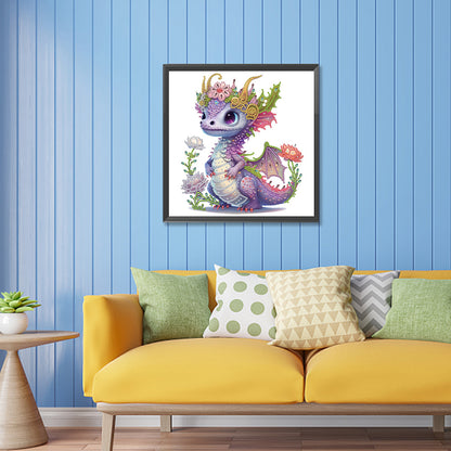 Dazzling Purple Dragon - Special Shaped Drill Diamond Painting 30*30CM