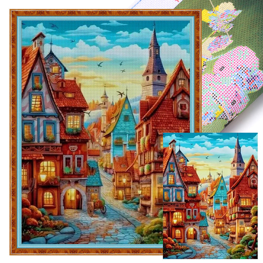 Streets And Alleys - 11CT Stamped Cross Stitch 50*65CM