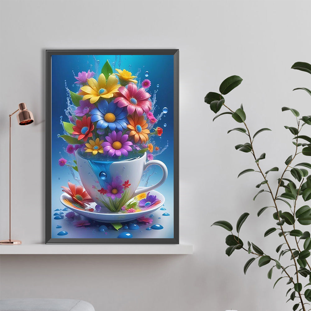 Cup Flowers - Full Round Drill Diamond Painting 40*60CM