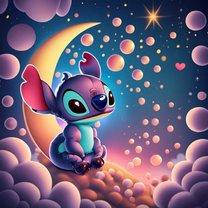 Cartoon Minifigure-Stitch - Full Round Drill Diamond Painting 30*30CM