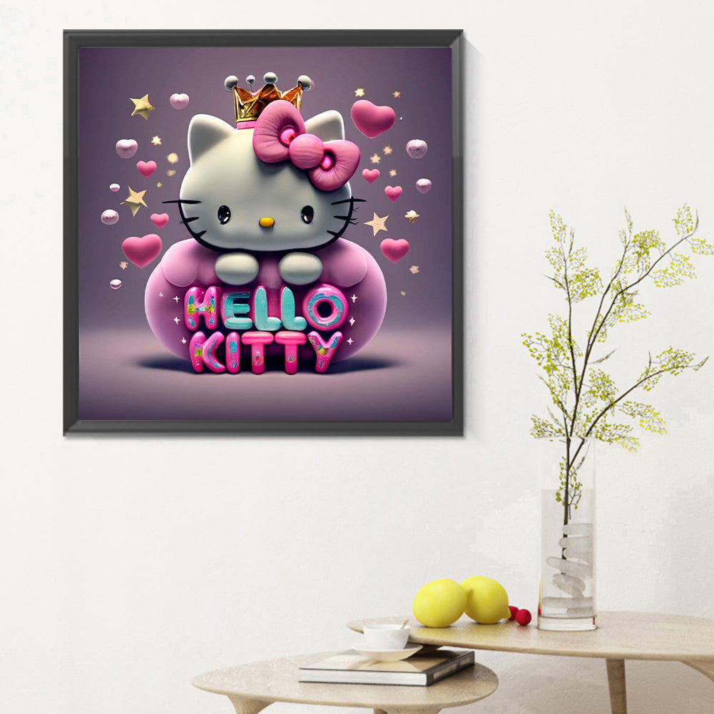 Cartoon Minifigure-Hello Kitty - Full Round Drill Diamond Painting 30*30CM