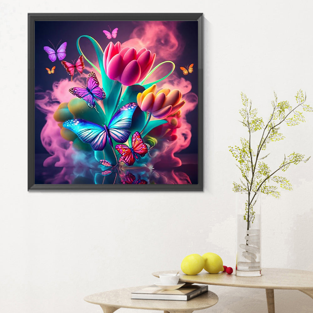 Colorful Flowers - Full Round Drill Diamond Painting 30*30CM