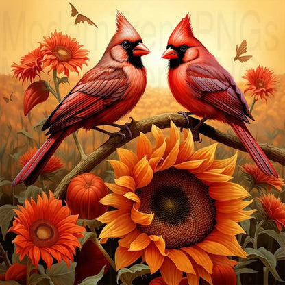 Cardinal - Full Round Drill Diamond Painting 30*30CM