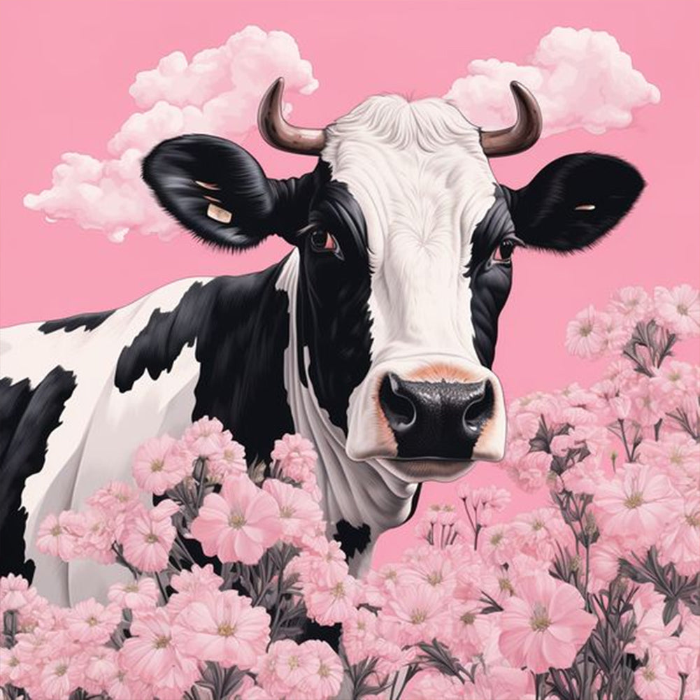 Dairy Cow - Full Round Drill Diamond Painting 30*30CM