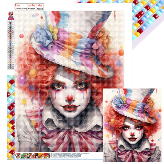 Clown - Full Square Drill Diamond Painting 40*50CM