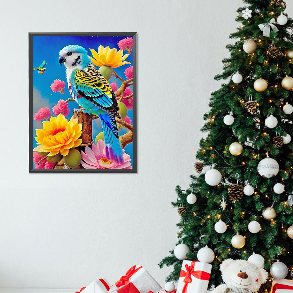 Parrot On Flower Branch - Full Round Drill Diamond Painting 30*40CM