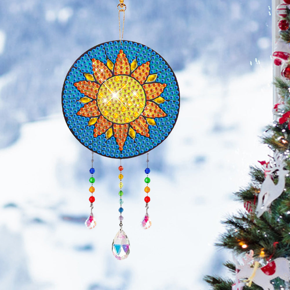 Suncatcher Double Sided Crystal Painting Ornaments for Windows Decor (Gerbera)