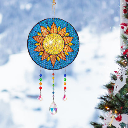 Suncatcher Double Sided Crystal Painting Ornaments for Windows Decor (Gerbera)
