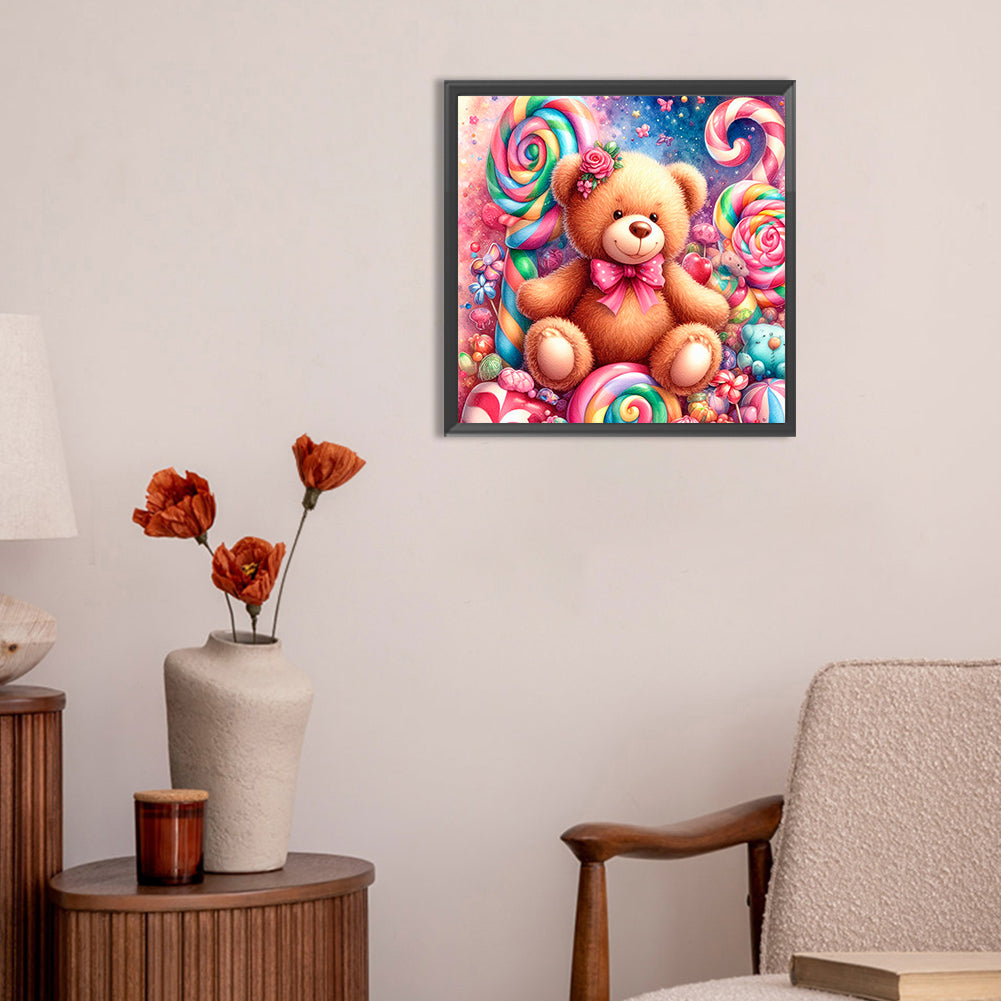 Candy Bear - Full Round Drill Diamond Painting 30*30CM
