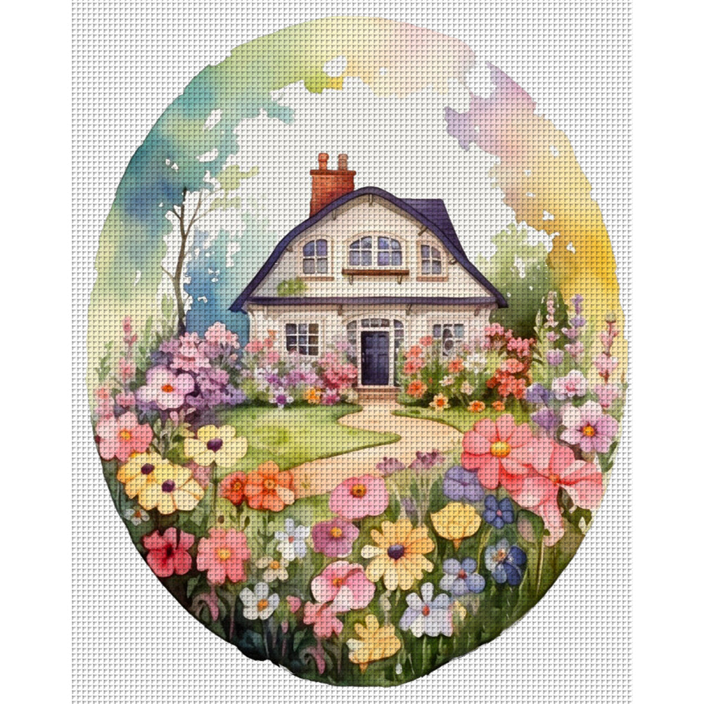 Garden Shed - 11CT Stamped Cross Stitch 50*60CM