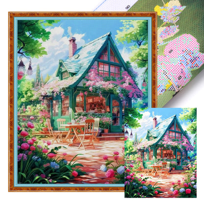 Dream Flower House - 14CT Stamped Cross Stitch 40*50CM