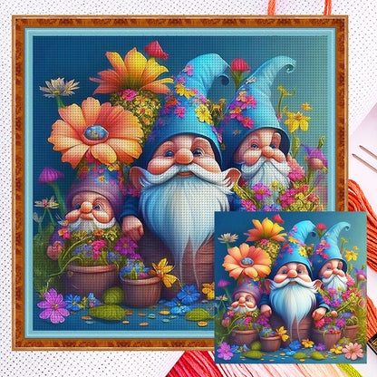 Flower Gnome - 11CT Counted Cross Stitch 40*40CM
