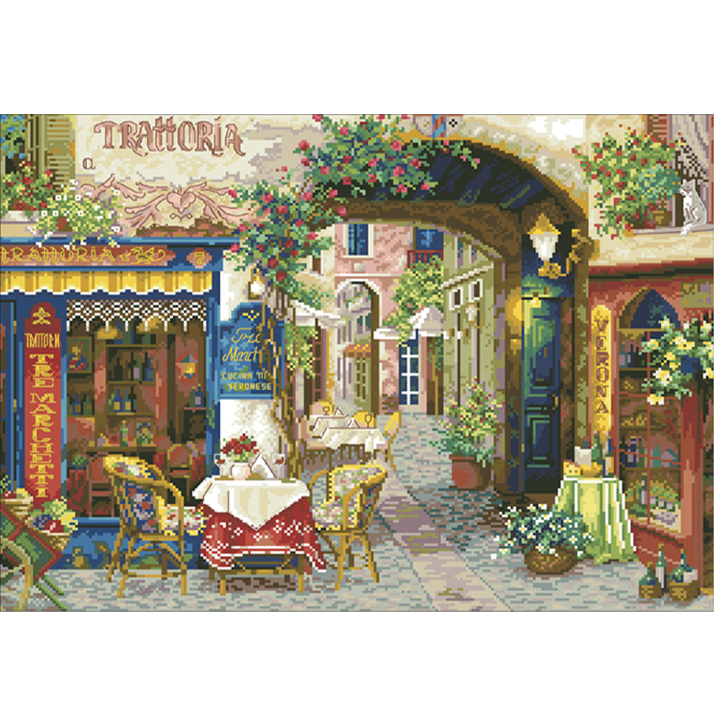 Verona Cafe - 11CT Stamped Cross Stitch 70*54CM