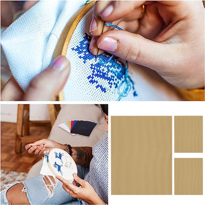 3 pcs 11 Count Embroidery Cross Cotton Fabric for Embroidery Beginner (16x20in)