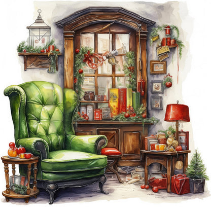 Sofa Window Sill - 11CT Stamped Cross Stitch 60*60CM