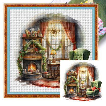 Sofa Window Sill - 11CT Stamped Cross Stitch 60*60CM