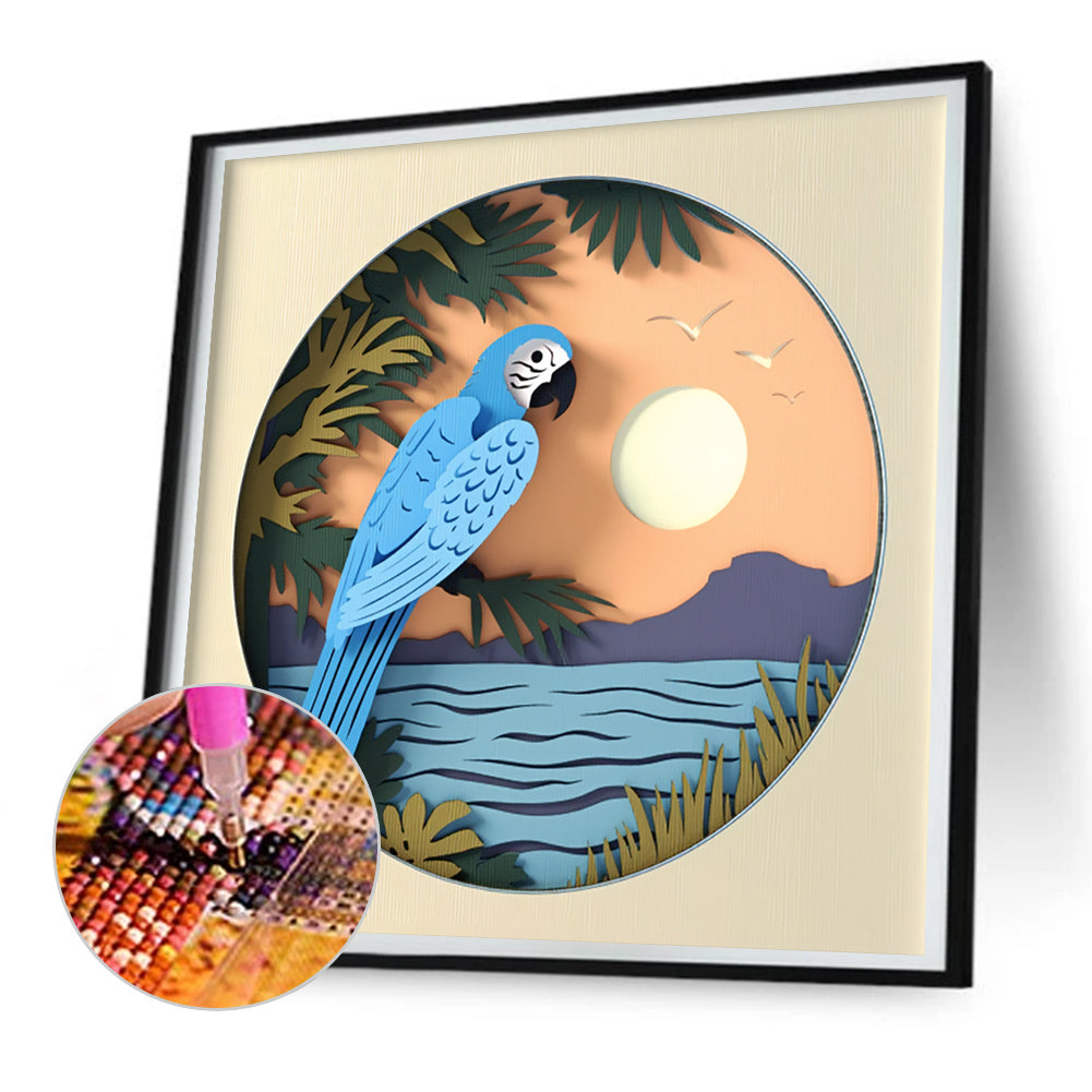Parrot - Full Round Drill Diamond Painting 30*30CM