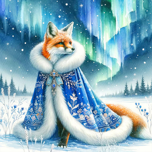 Aurora Fox - Full Round Drill Diamond Painting 30*30CM