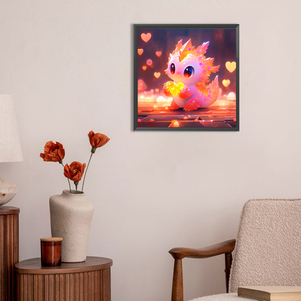 Love Light Pink Dragon - Full Round Drill Diamond Painting 30*30CM