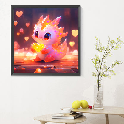Love Light Pink Dragon - Full Round Drill Diamond Painting 30*30CM