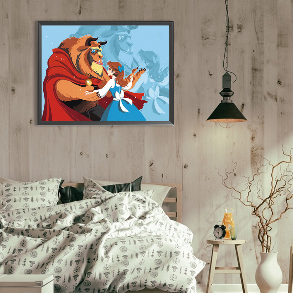 Beauty And The Beast Dance Together - Full Round Drill Diamond Painting 40*30CM