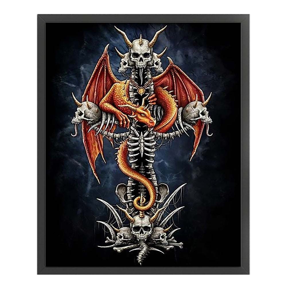 Skeleton Dragon - 11CT Stamped Cross Stitch 50*60CM