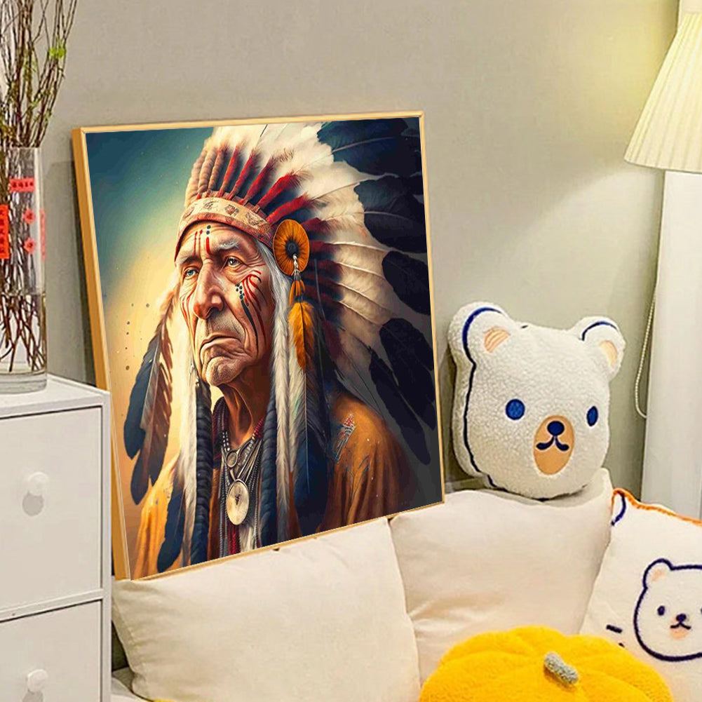 Indians - Full Round Drill Diamond Painting 40*40CM