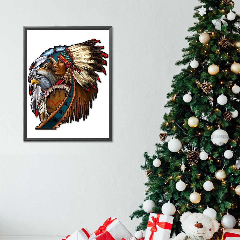 Indians - Full Round Drill Diamond Painting 30*40CM