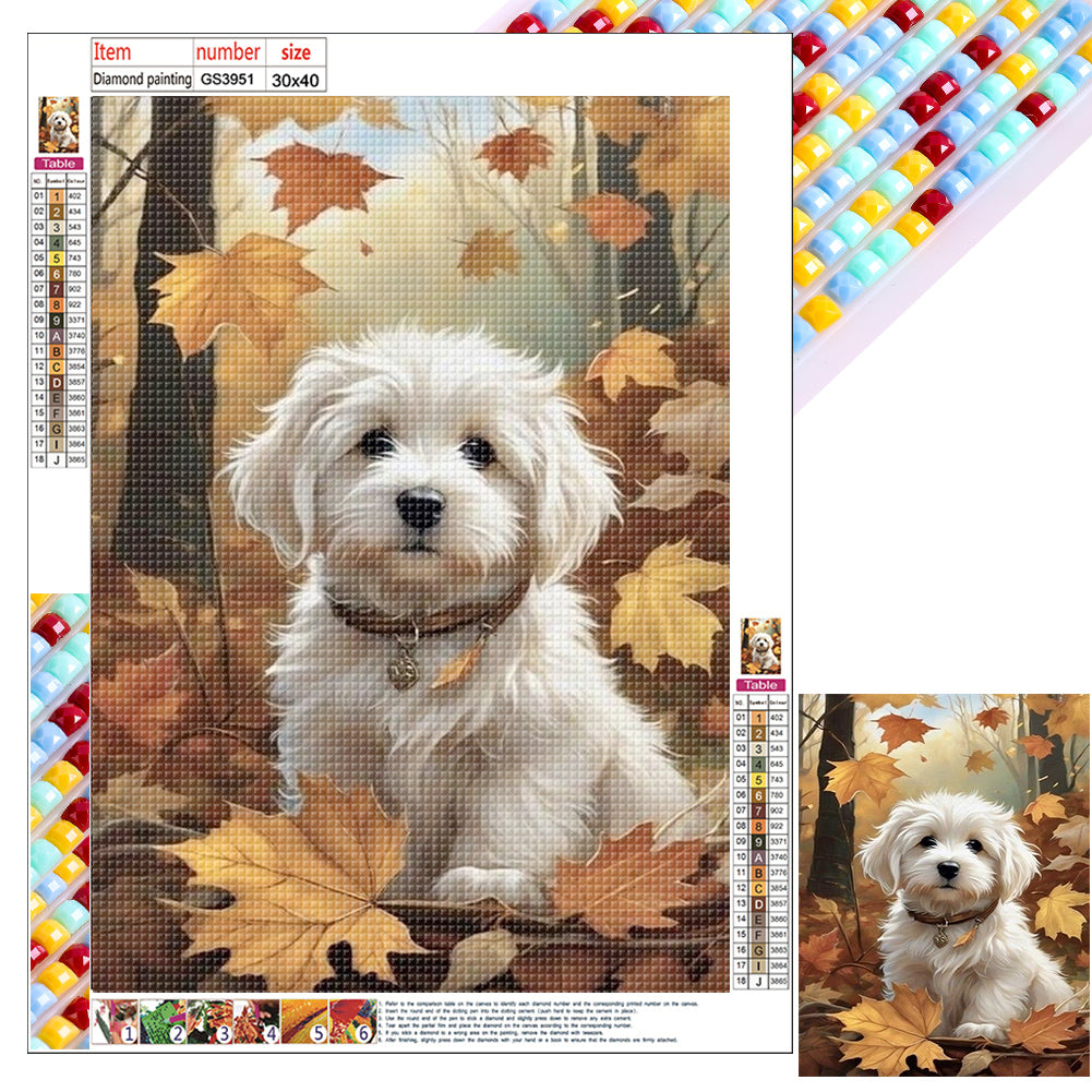 Woods Puppy - Full Square Drill Diamond Painting 30*40CM