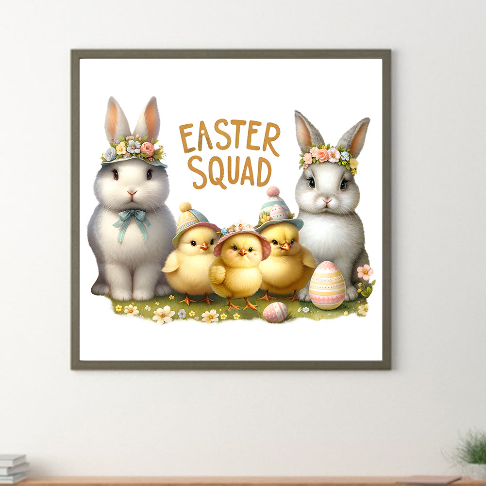 Easter Chick Bunny - Full Round Drill Diamond Painting 30*30CM