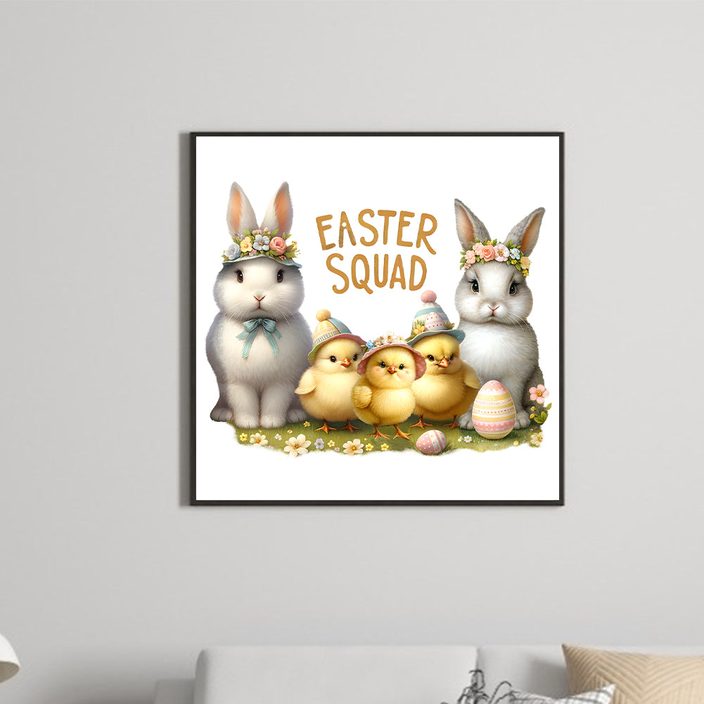 Easter Chick Bunny - Full Round Drill Diamond Painting 30*30CM