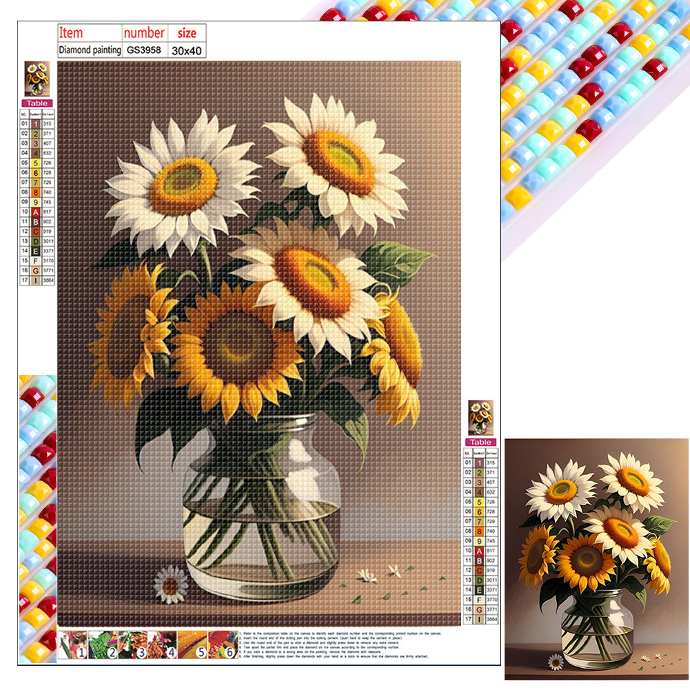 Daisy Bouquet - Full Square Drill Diamond Painting 30*40CM