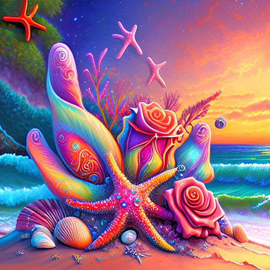 Colorful Beach - Full Round Drill Diamond Painting 30*30CM
