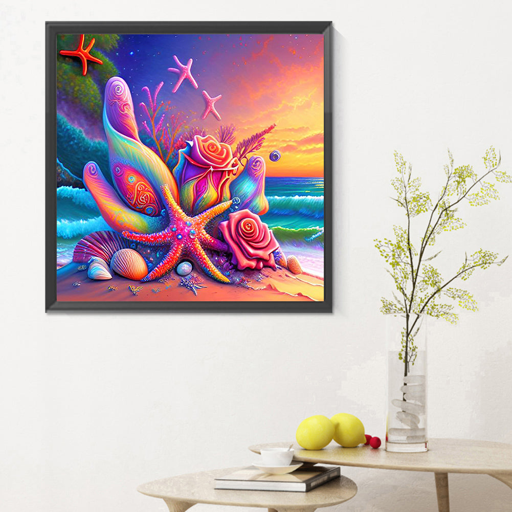 Colorful Beach - Full Round Drill Diamond Painting 30*30CM